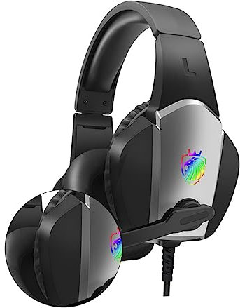 KOMBIUDA 1pièce Casque Gaming Éclairant Ergonomique Avec Microphone Réducteur De Bruit Confort Optimal Pour Longues Sessions De Jeu Sur Pc