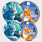 Cute Fox Round Hob Covers Butterfly Moon and Flowers 4-Piece Stove Plate Cooker Hob Covers for Cookers Top Burner Gas Range Oven Protector Kitchen Accessories Cooktop Decorative Decor