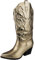LoudLook Womens Mid Calf Boots | Ladies Cowboy Shoes | Womens Zip Boots | Ladies Travel Shoes | Womens Winter Boots | Ladies Western Shoes | Womens Faux Leather Boots Size New Gold 3