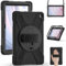 FKQLH Case for All-New Amazon Fire HD 10 Tablet (13. Gen, 2023 Release) 10.1, 360 Degree Rotating with Stand and Strap Shockproof Cover, Black