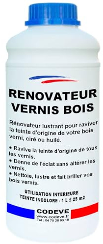 Renovateur Vernis Bois - Codeve Bois - 1 - Intérieur - Pour Raviver La Teinte D'origine De Votre Bois Verni, Ciré Ou Huilé.