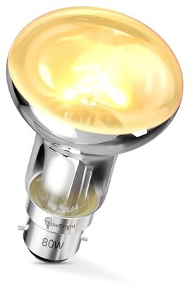TobeBright UV Basking Lamp B22, 80 Watt Reptile Heat Lamp, UVB UVA Daylight Spot Bulb R63, Provides Heat, Light & UV for Reptile and Amphibian, AC220-240V, 1 Pack