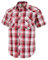 Dctop Chemise Hommes Manches Courtes Boutons Pression Décontractés Unicolore Costume Regular Fit Chemise Loisirs(Rouge à Carreaux #27 L)