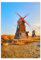 Wandaufkleber, Dekoration, Fotoaufkleber, 14,80 x 21,00 cm, Windmühlen-Landschaften aus Holz, Nr. H10024M_NS1A5