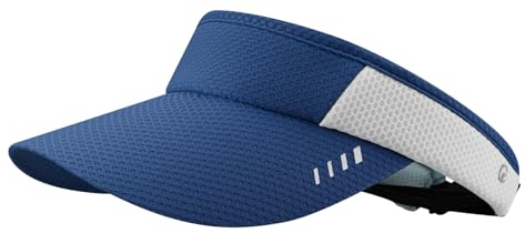CLAPE Sommer Sport Visor Cap Sonnenschutz Running Visor Elastisch Atmungsaktiv Sonnenschild Schnell-Trocknend Outdoor Sonnencap für Herren Damen NavyBlue DSKD1