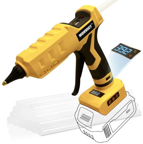 MONVICT Pistolet à colle chaude sans fil pleine grandeur, support de base de 100 W, kit de pistolet à colle avec 12 bâtons de colle et réparations rapides, bricolage, art et artisanat