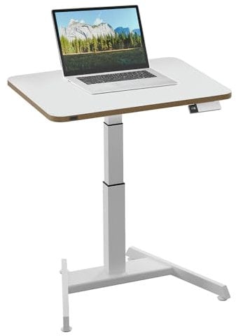 Leitz Ergo Electric Sitting Stand Desk Small with Smart Stand Up Reminder, Ergonomic Standing Desk, Load Capacity up to 80kg, Cable Management Drawer, 80cm x 60cm, Ergo Assortment, White, 65340001