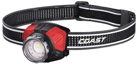 Coast® FL85R 1000 Lumen Tri-Color (White/Red/Green) Focusing Rechargeable LED Headlamp, Built-in Rechargeable Battery