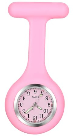 OIDEA Krankenschwester Uhr Taschenuhr mit Silikonhülle: Analog Quarz Krankenschwesteruhr Zeiger mit Leuchtend Zifferblatt Pflegeuhr Ansteckuhr Geschenk für Damen Frauen