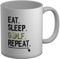 Shopagift Eat Sleep Golf Repeat Mug Funny Hole in One White 11oz Large Ceramic Cup