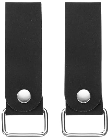 sourcing map 2 x Maßbandhalter aus Leder, 12,2 cm, für normale Freizeitgürtel und Arbeitsgürtel, Schwarz
