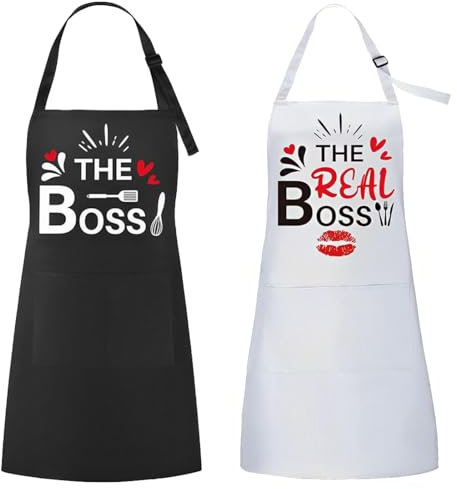 NJCXOLA 2 Stück Mr. & Mrs Küchen Schürze, Mr und Mrs Schürze für Paare Geschenke, Paare Küchenschürze, Hochzeitsgeschenke für Brautpaar, für Verlobung, Jahrestag, Valentinstag für Frischvermählte