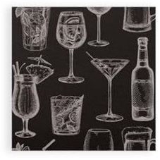 Cocktail-Servietten, 2-lagig, 20 x 20 cm, 300 Stück, für jeden Anlass, jeweils abgestimmt auf Einrichtung und Dekoration, für Gastronomie und Zuhause (Motivservietten Cocktail schwarz)