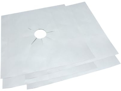 NULYLU 8pièces Revêtement Pour Plaque De Cuisson à Gaz Protection Pour Four Feuilles De Protection Réutilisables Pour Plaque De Cuisson à Gaz Argent