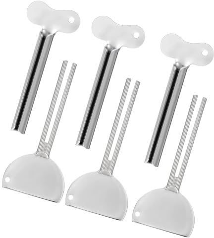 6 Stück Tubenquetscher für Alle Tube, Tubenpresse, Tubenquetscher Edelstahl Zahnpasta Ausdrücker Silber Metall Zahnpastaspender Toothpaste Squeezer für Kosmetik Pigmente Geeignet