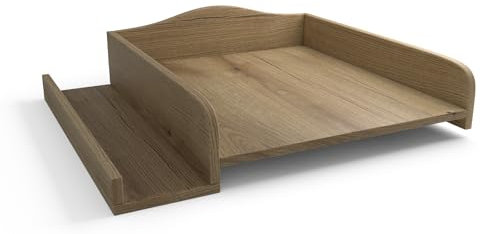 regalik Wickelaufsatz für Waschmaschine – Wickelauflage 60x70 cm – Laminierte Holzplatte – Evoke Eiche – 82x72x10 cm – Sicherer & Platzsparender Wickeltischaufsatz
