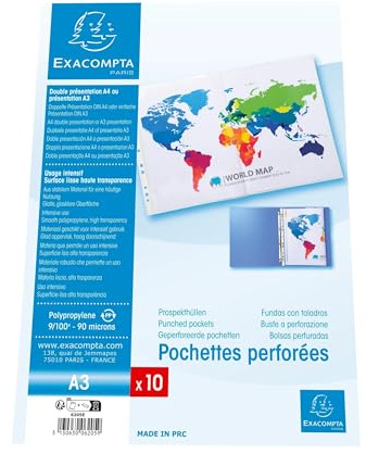 Exacompta 50 Prospekthüllen PP glatt 9/100 mm A3 gefaltet farblos
