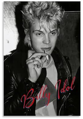 DHWDPO Billy Poster Idol Sänger Vintage Schwarz-Weiß Poster Leinwand Wandkunst Dekor Gemälde für Zuhause Wohnzimmer Schlafzimmer 30 x 45 cm Ungerahmt