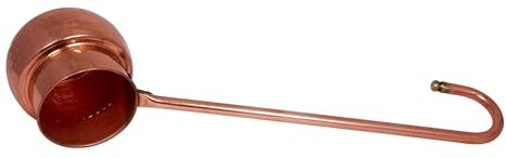 BRACOP® Mestolo in Rame Puro per Contenitore dell'Acqua, Utensili da Cucina Indiani Matka, 1 Cucchiaio Rotondo, Bicchiere in Rame Fatto a Mano per Bere Acqua, mestolo con Manico Lungo.