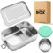 Awaiymi Edelstahl Bento Lunch Box 1500ML,3 Fächer Metall Bento Lunch Boxen mit 100ml auslaufsicheren Gewürzbehälter,Metall Lebensmittel Lagerung für Arbeit Erwachsene