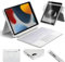 HOU Combo hülle mit Tastatur drehbar für ipad 9 Generation 10,2 Zoll & 8. Gen & 7. Gen Multi-Touch Trackpad, 7 Farben Hintergrundbeleuchtung,abnehmbar,Ultraleicht,Portrait/Landscape Modi,Weiß