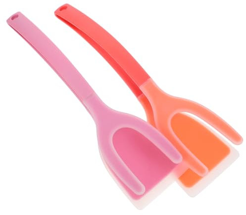 POPETPOP 2pièces Spatule Silicone Spatule à Omelettes Pince à Retourner Œufs Et Poissons Antiadhésive Et Résistante Chaleur