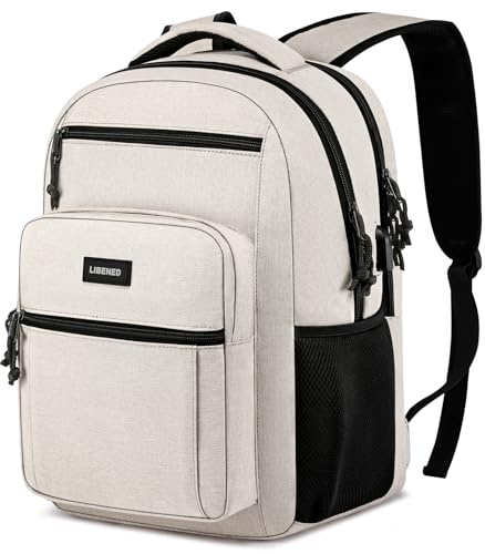 LIBENED Schulrucksack Teenager Mädchen & Damen, 15.6 Zoll Laptop Rucksack mit USB Ladeanschluss & Anti-Diebstahl, für Schule, Universität, Arbeit, Reisen, Wandern