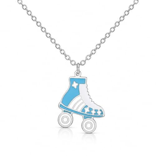 YIQPKUM Emaille Rollschuh Halskette Anhänger Edelstahl Schuh Schmuck Damen Sport Liebhaber Anhänger Statement Accessoire Geschenk