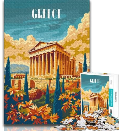 Jigsaw Puzzles for Teenagers Ancient Greece Glory,learning Educational Toys Fun at Home Activities,Birthday Present,Travel Gifts (38x26cm)