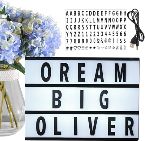 LED Lichtbox Schild,Vintage Mit Netzstecker Für Innenbereiche | Dekoration Für Lichtbox Schild | Für Schlafzimmer Und Zusammenkunft Und Party Tisch Garten Hochzeit