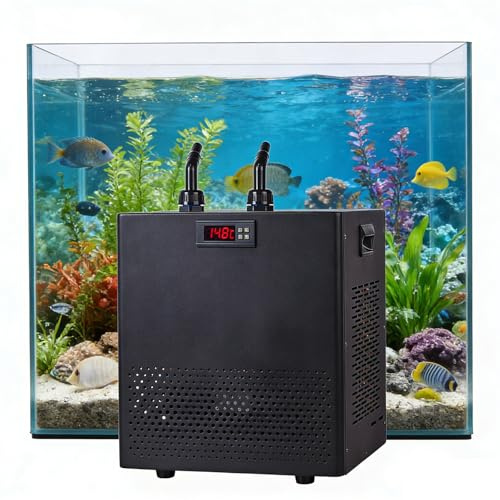 BeoyNot 100L/160L/300L Enfriador para acuarios, Aquarium Chiller, Temperatura Ajustable 5-40°C, Pantalla LCD Táctil, para acuarios domésticos, acuicultura y maricultura 100L(26gal)
