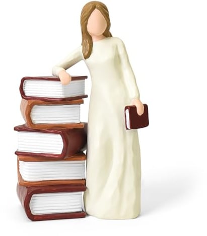 Buchliebhaber Geschenke für Frauen, Leser, Lehrer, Bücherregal Deko | Bibliotheks Deko, handbemalt, geformte Lese Frauen Figuren für Wohnzimmer, Schreibtisch, Bürodekoration