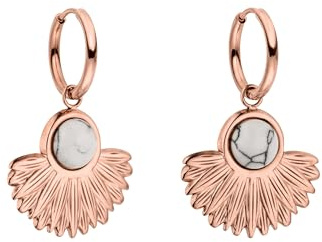 Purelei Eldorado Creolen – wasserfest | Creolen mit Sonnenfächer-Anhänger & Schmuckstein aus Edelstahl | 14K Vergoldung, Silber & 18K Rosévergoldung | Statement-Ohrringe