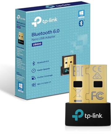 TP-Link UB600 Bluetooth 6.0 Nano Bluetooth USB, Chiavetta Bluetooth per PC, Adattatore Bluetooth, Compatibile con Controller di PS5/PS4/Telefono/Cuffie/Auricolare/Tastiera/Mouse, Windows 11/10/8.1/7. | Adattatore WiFi USB per PC. Installazione Plug & Play. Connessione stabile. Compatibile con Windows e MacOS.