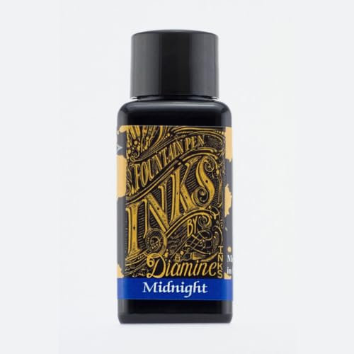 Diamine Füllhalter-Tinte in 30 ml-Flasche, Mitternachtsblau