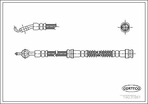 Corteco Bremsschlauch Vorderachse passend für Colt Lancer | 19031861