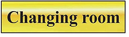 Changing Room Sign - Self-Adhesive PVC - Polished Gold Effect - 200mm x 50mm