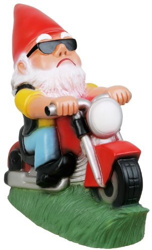 Sparfroh Gartenzwerg Biker, Motorrad Zwerg, Cooler Rocker 32cm