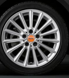 Mini farbigen Radkappen (Set von 4)/Bright Orange passend für 2014–2015 Mini Hardtops