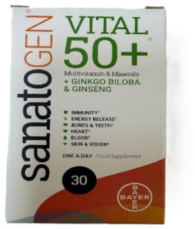Sanatogen Vital 50 + Multi Vitamin 30 per pack | A convenient one-a-day multivitamin supplement for adults aged 50 and over