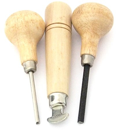 Drücker-Set, Lünettenrolle, quadratische Zinken, Rillenspitze