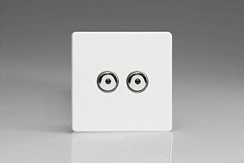 Varilight V-Pro IR 2-Gang 1-Way Remote/Touch Control Master LED Dimmer Light Switch 2 x 0-100W (Max 10 LEDs) Premium White IJDQI102S
