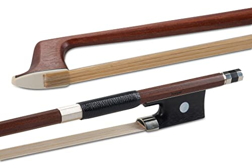 GEWA violin bow Massaranduba Student 4/4 natural hair, angular stick, ebony frog with small bowl