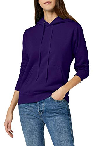 Fruit of the Loom - Felpa con Cappuccio - Donna (XL) (Viola)