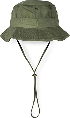 normani Schlapphut aus Baumwolle mit umklappbarer Krempe und Kinnband Farbe Oliv Größe L=59