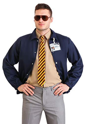 Adult Burt Macklin FBI Costume, Parks and Recreation Men's Cosplay Outfit with FBI Jacket