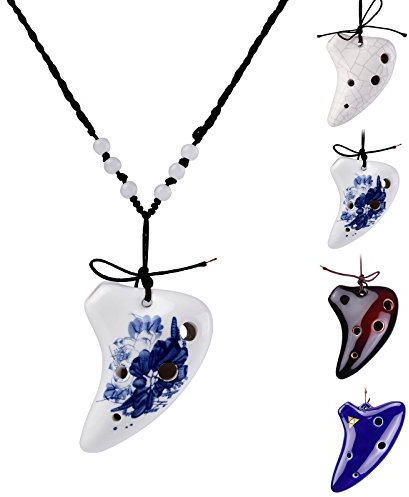 L 'ms 6 agujero cerámica Ocarina cocida en horno Mini Legend Of Zelda Trifuerza diseño con Free Tutorial Songbook