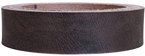 Wasserbüffel Lederriemen 'Texas', rustikales Büffelleder, Gürtelleder,3-3.5mm dick, Farbe:dunkelbraun, Breite:2cm breit