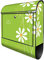 banjado® Design Briefkasten personalisiert WT Gänseblümchen 38,5x46,5x13cm & 2 Schlüssel - Briefkasten Stahl schwarz Zeitungsfach pulverbeschichtet - Postkasten A4 Einwurf inkl. Montagematerial