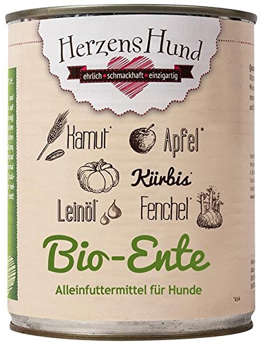 Herzenshund Bio-Ente mit Bio-Gemüse 800g